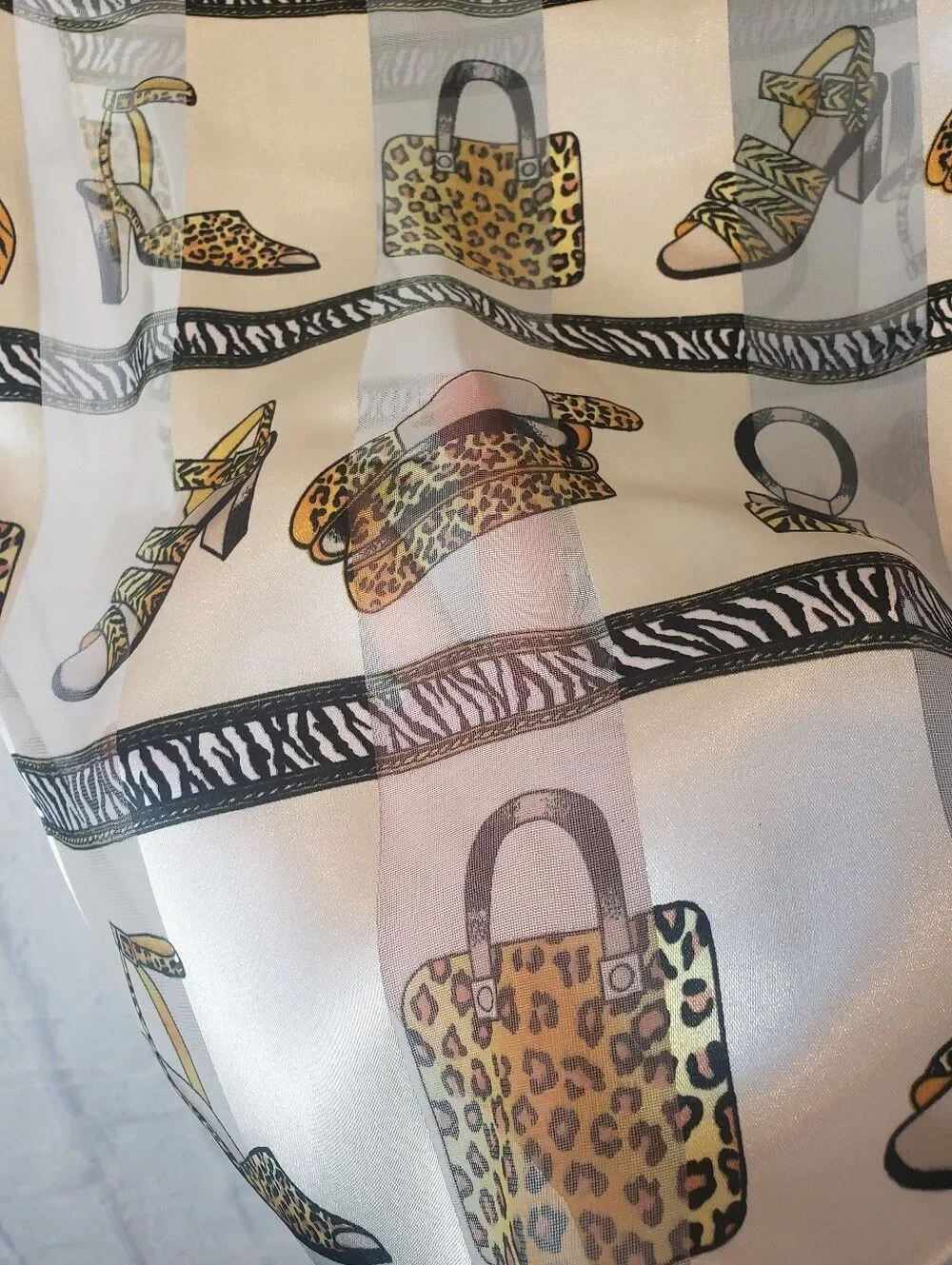 Sheer Lightweight Scarf Animal Print Shoes & Bags Print